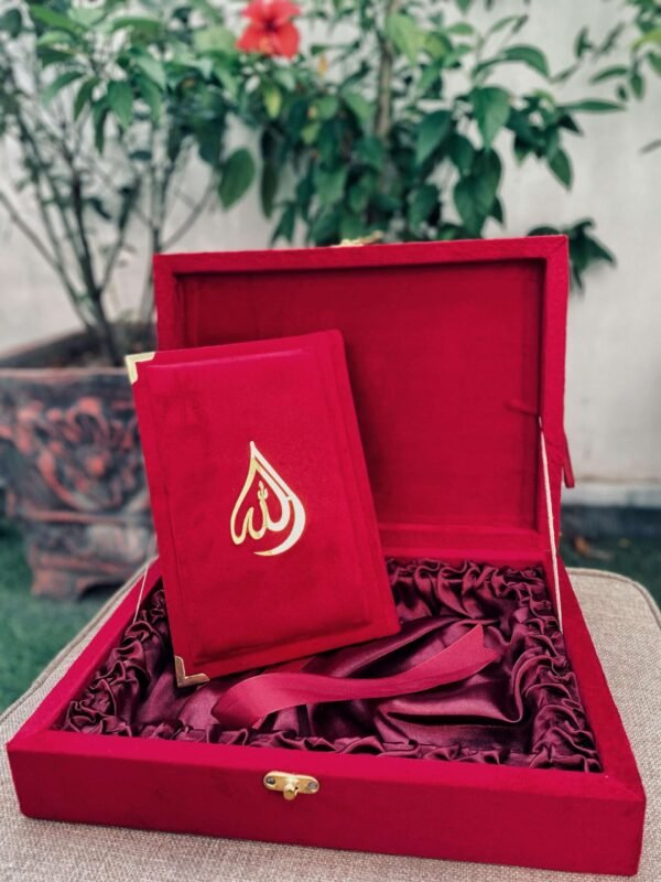 Fancy Quran e Pak-( Velvet With Wooden Rehl Box )